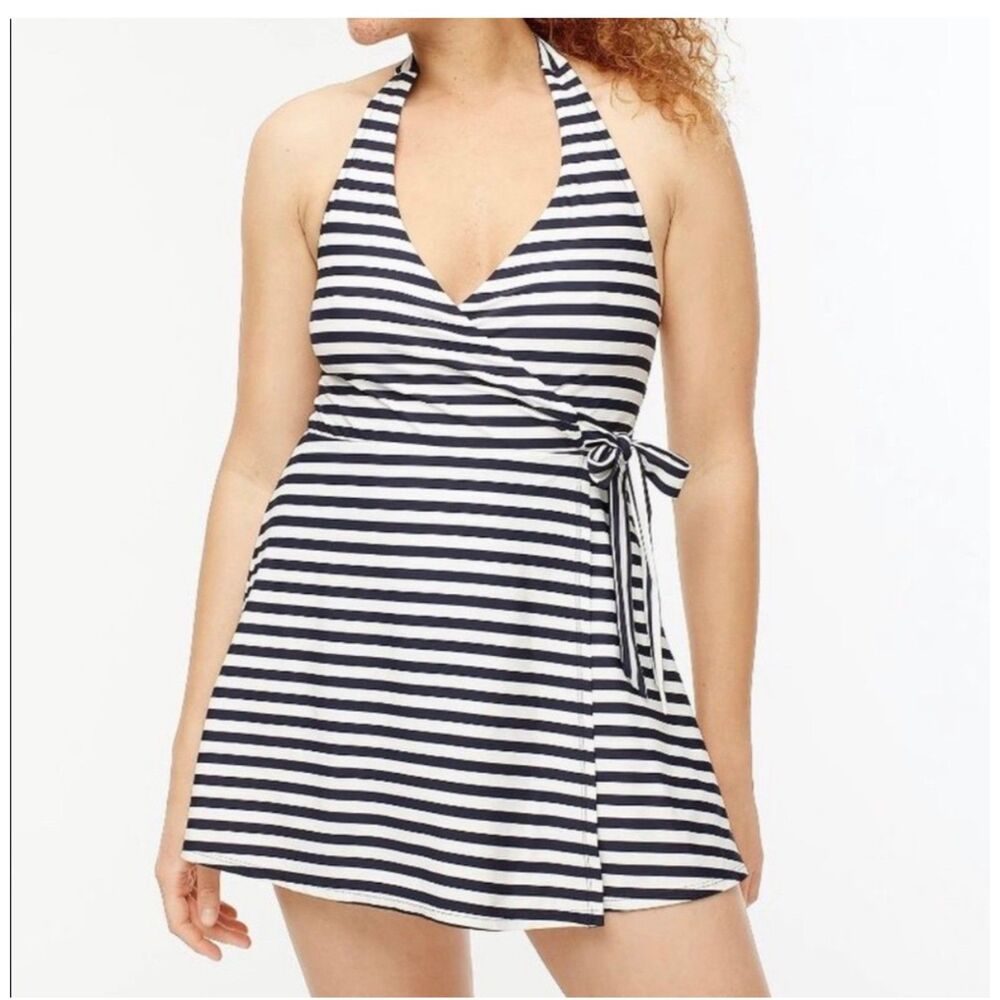 J. Crew Halter wrap swim dress size 6